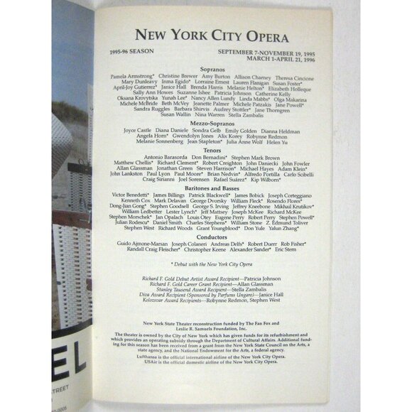 New City Opera Stagebill 1995 Don Giovanni Mozart Christine Brewer Krovytska - Picture 5 of 8